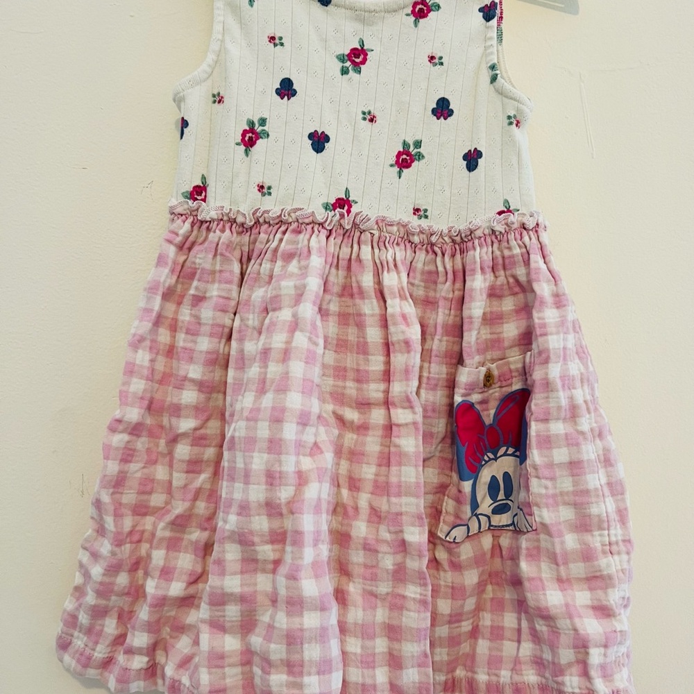 Disney Pink and White Checkered Kids Dress size 4T